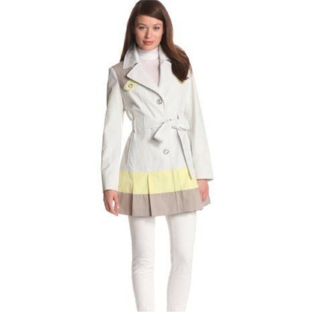Stylish Women's Colorblock Trench Jacket